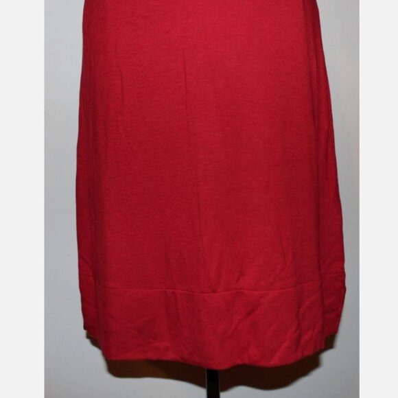 Donna Ricco Red Short Sleeve Dress XS Rayon Back Zip Closure XS Office Career - Picture 3 of 6